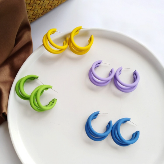 Hyuna candy color multi hoops earrings