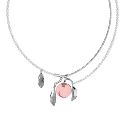Crystal Peach Necklace