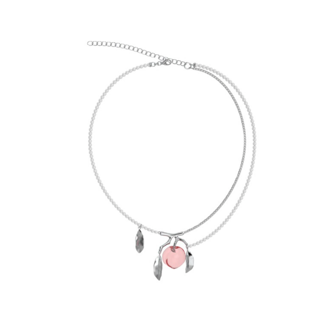 Crystal Peach Necklace